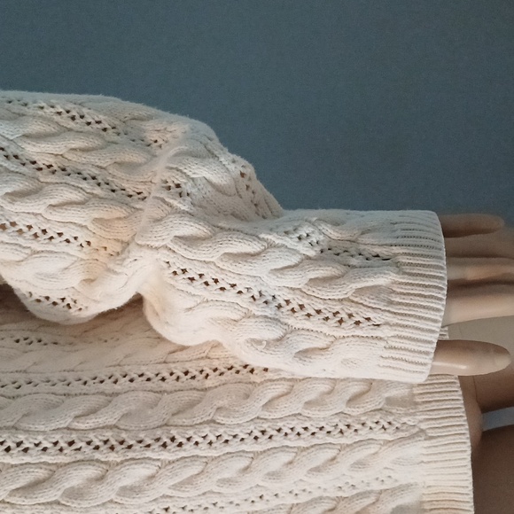🔥🔥🔥Christie & Jill vintage cableknit V-neck cream cardigan M - Picture 4 of 14